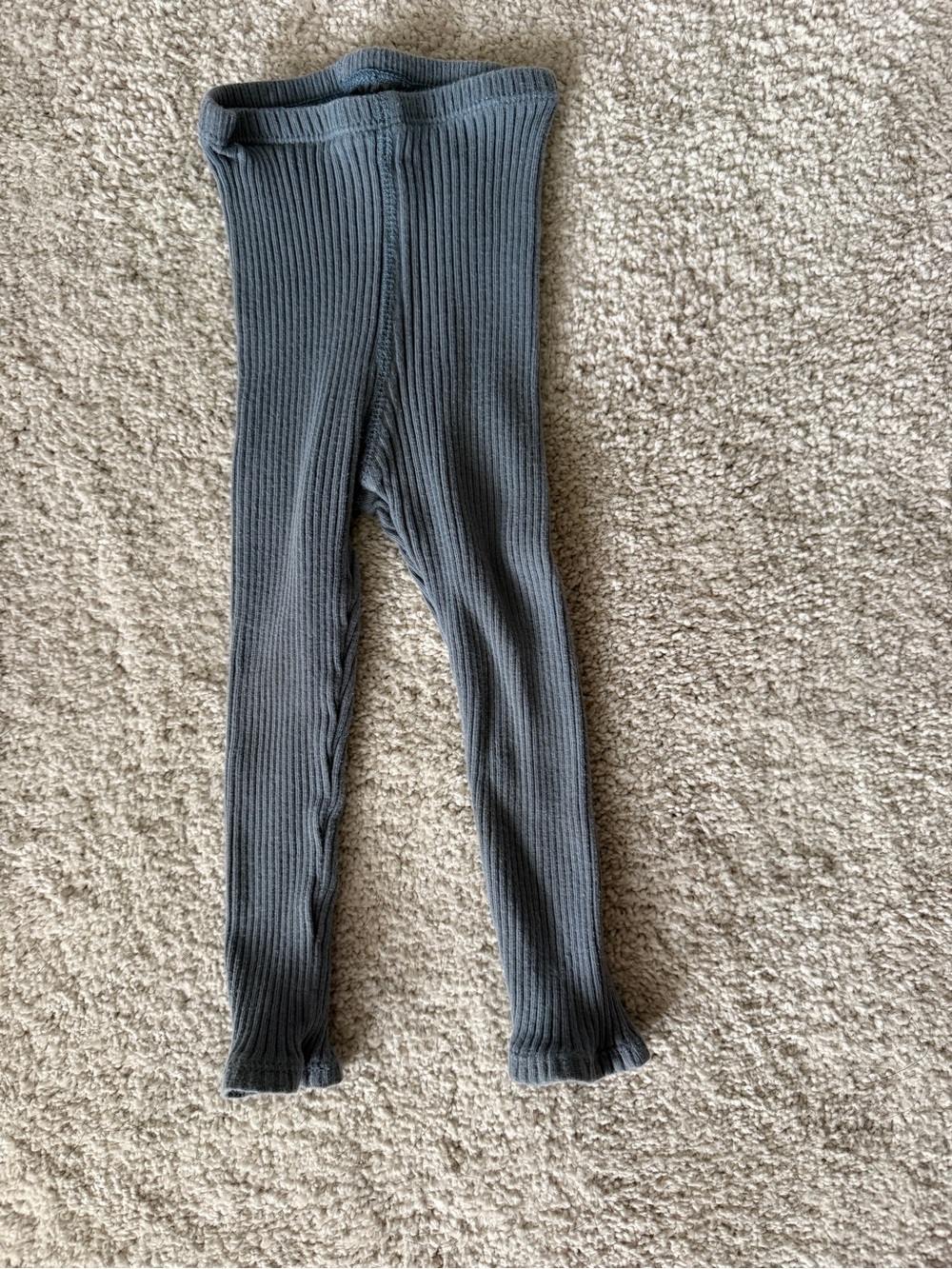 Lovely Littles Ribbed Kids Leggings in Charcoal Gray blueish gray